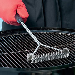 Escova de Aço Inoxidável para Limpeza de Churrasqueira