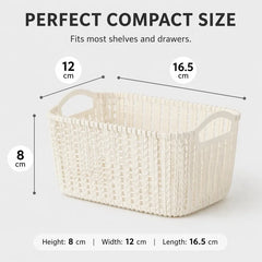 Cesta Organizadora de Plástico Estilo Rattan