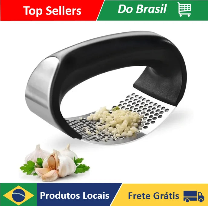 Prensa de Alho Premium em Inox - Facil e Resistante