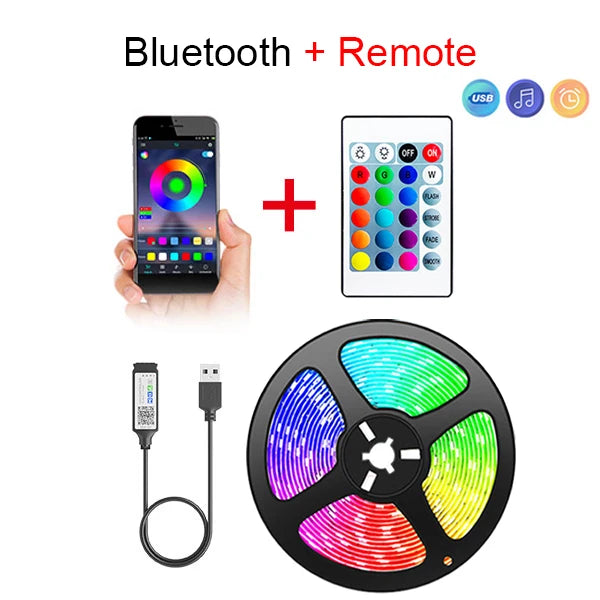 Fita LED RGB 5050 USB Bluetooth 5V