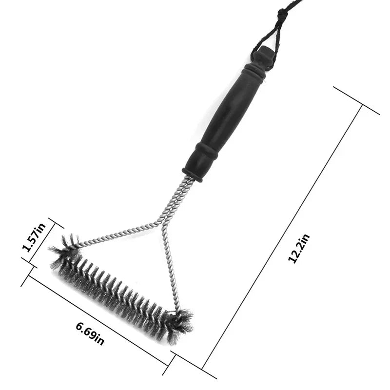 Escova de Aço Inoxidável para Limpeza de Churrasqueira