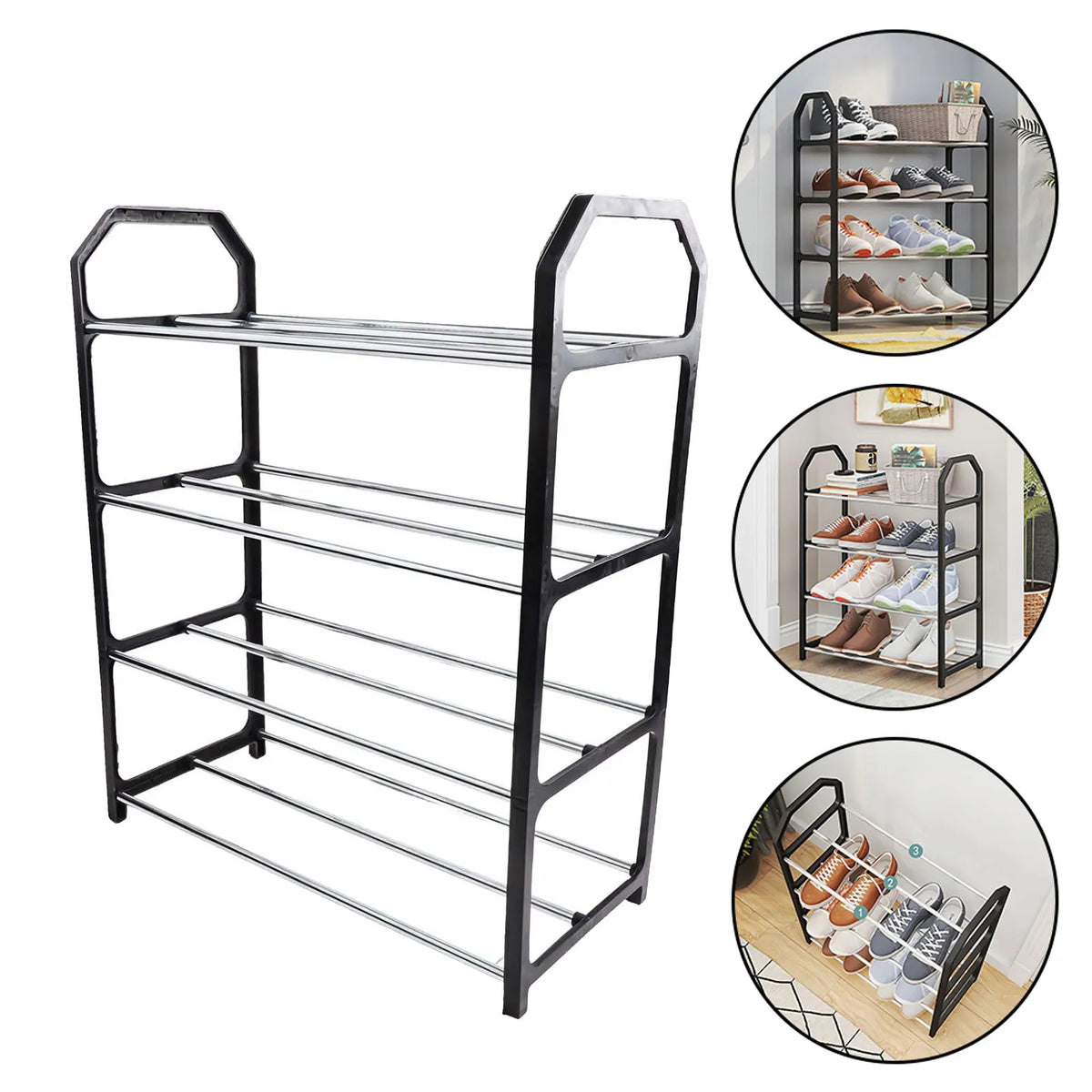Sapateira de Metal com 4 Níveis – Organizador de Calçados com Grande Capacidade