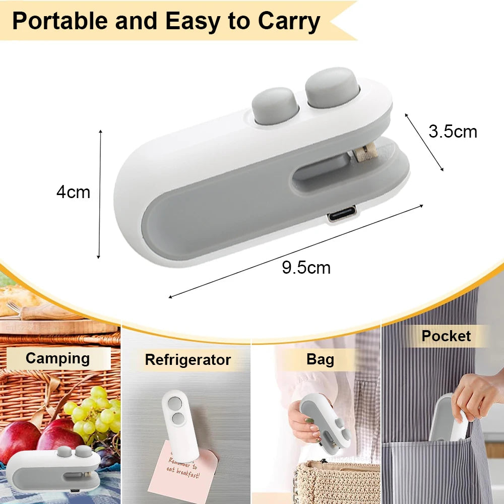Mini Seladora Portátil de Sacos – Selagem Térmica para Alimentos